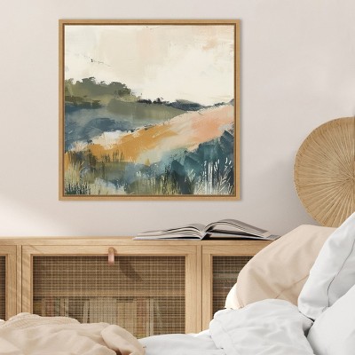Rustic Earth Tones Abstract Canvas Wall Art, 22x22
