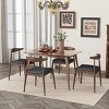 Set of 2 Mid-Century Modern Dining Chairs with Curved Backrest and Cushioned Seat, Wood Side Chairs for Kitchen or Dining Room–The Pop Home - 3 of 4