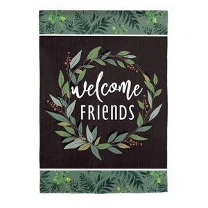 Welcome Friends Suede Garden Flag - 1 of 4