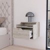 ChicFurnit Nightstands Floating Nightstand End table Modern Wall Mounted Bedside Table with Drawer Storage for Bedroom, Gray, 13.3"*15.7"*12.9" - 2 of 4