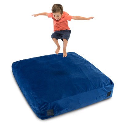 Safstar 57" x 57" Crash Pad Sensory Mat w/ Foam Blocks & Washable Velvet Cover Blue