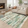 Washable Modern Striped  Abstract Rug Non Slip Low Pile Rug Soft Contemporary Throw Floor Cover Foldable Indoor Carpet for Living Room Bedroom - 2 of 4