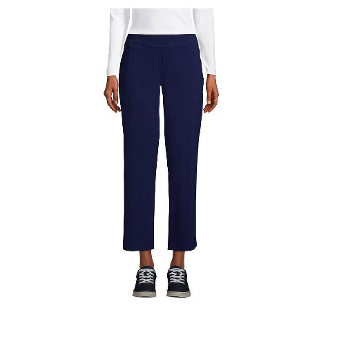 Lands' End Women's Starfish Mid Rise Elastic Waist Pull On Crop Pants ...