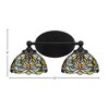 Toltec Lighting Capri 2 - Light Vanity in  Matte Black with 7" Kaleidoscope Art Glass Shade - 2 of 2