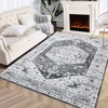 Vintage Area Rugs Boho Washable Area Rug for Living Room Bedroom Floral Print Floor Carpet - 3 of 4
