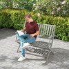Outsunny 2-Person Foldable Wood Outdoor Bench with Backrest and Armrests for Patio, Garden, Porch, Park, Balcony, Gray - 3 of 4