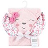 Hudson Baby Infant Girl Cotton Animal Face Hooded Towel, Floral Bunny, One Size - 2 of 2