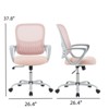 FONTOI Task and Office Chairs, Office Chair with Adjustable Foot Ring, Swivel Task Chair for Home Office, Pink, 26.4"*37.8"*26.4" - 2 of 4