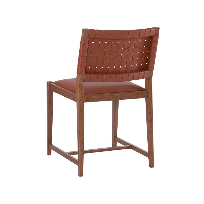 Dallen Woven Back Faux Leather Dining Chair Brown - Linon, 6 of 12
