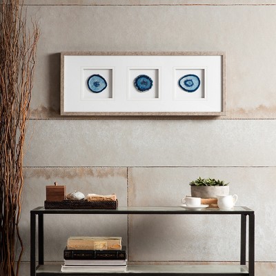 MAYEERTY Real Stone Framed Glass and Double Matted Wall Art