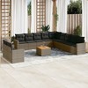 vidaXL Patio Sofa Set with Cushions Outdoor Furniture 12 Piece Poly Rattan - Gray - 2 of 4