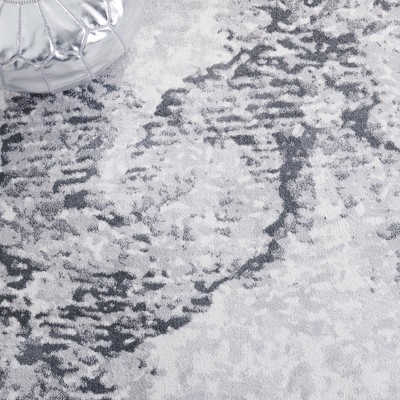 Abstract Elegance 8' x 10' Hand-Knotted Gray Synthetic Area Rug