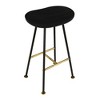 Royal Hampton 24" Backless Counter Stool with Mango Wood Saddle Seat | Black Iron Legs | Gold Footrest - 4 of 4