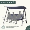 Kelly 3-seater Steel Frame Patio Swing Stand with Canopy, 2 Side Tables and Cushions, Outdoor Furniture - Maison Boucle - 4 of 4