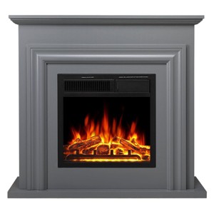 Kismile 36" Electric Fireplace with Mantel,Electric Fireplace TV Stand,Adjustable Realistic LED Flame with Remote Control - 1 of 4