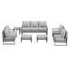 Sonkuki Outdoor Furniture Set Patio Conversation Sofa with Coffee Table Set, All-Weather PE Rattan Couch with Cushion - 2 of 4