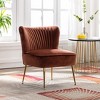 WestinTrends Phoebe Upholstered Tufted Velvet Accent Chair With Metal Leg - 2 of 4