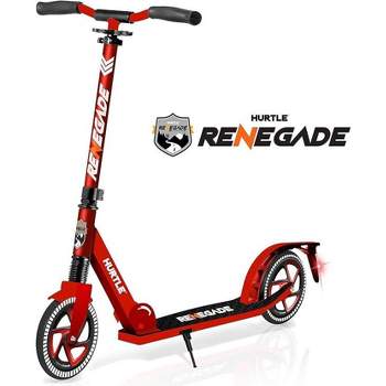 Hurtle Scooter Kick Scooter – 2 Wheel Scooter with Adjustable T-Bar Handlebar with Alloy Anti-Slip Deck (Red)