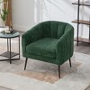 PAGED Barrel Accent Chair Modern Chenille Reading Chair Channel Tufted Lounge Chair with Metal Legs for Reading Room, Bedroom - 2 of 4