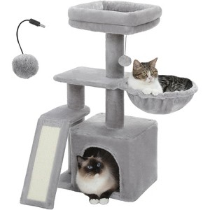 Cactus Cat Tree for Indoor Cats, with Sisal Scratching Ramp, Cozy Hammock and Removable Top Bed Perch - 1 of 4