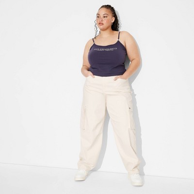 Women's Mid-Rise Barrel Cargo Pants - Wild Fable™