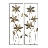 Set of 2 Iron Metal Floral Wall Decors with Gold Frame - Olivia & May: Contemporary Botanical Art, Vertical Display - 4 of 4