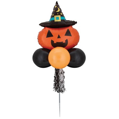 Witchy Pumpkin Balloon Yard Sign Halloween Decorative Holiday Scene Prop