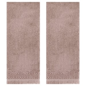 REGALWOVEN Boho Bathroom Soft Absorbent Geometric Patterns Decorative Hand Towel 13" x 29" 2 Pcs - 1 of 4