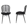 bali & pari Brenna Modern Bohemian Greywashed Rattan and Metal Dining Chair Set - 4 of 4