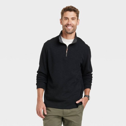 Men's Quarter-Zip Sweatshirt - Goodfellow & Co™ Black XXL