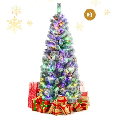 Artificial Hinged Christmas Tree with Remote-Controlled Color-Changing LED Ligh