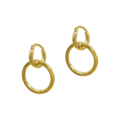Adornia Tarnish Resistant 14k Gold Plated Dangle Hoop Earrings