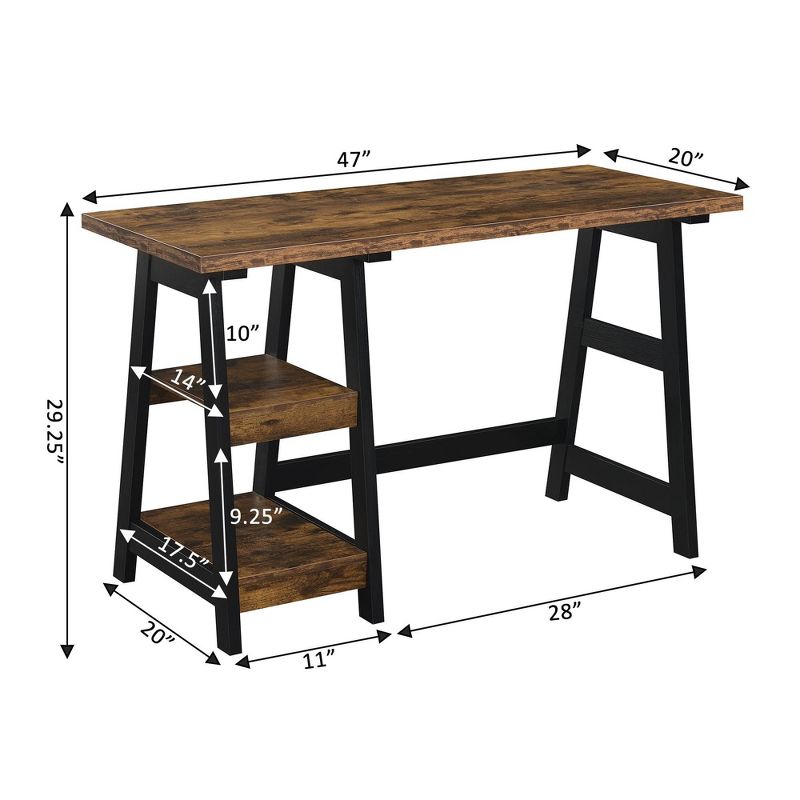 Breighton Home Trinity Trestle Style Desk with Built-In Shelves, 6 of 10