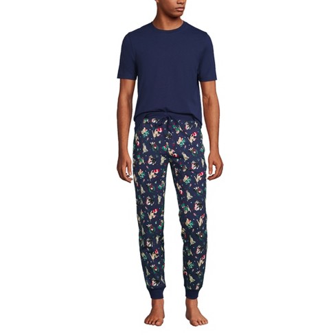 Lands' End Men's Knit Jersey Pajama Sleep Set - Medium - Deep Sea Navy ...