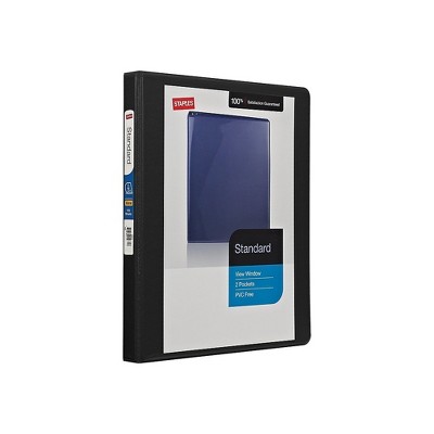 Staples Standard .5-Inch Round-Ring View Binder Black (26336) 55382/26336