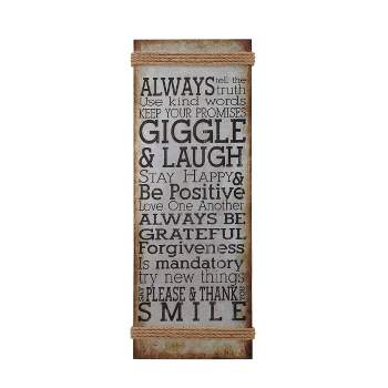Metal Sign Motivational Wall Decor with Rope Accent Gray - Olivia & May