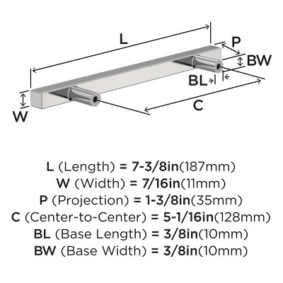 Polished Chrome 7.38" Bar Cabinet Pulls with Mounting Hardware