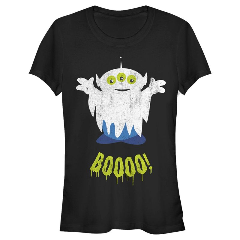 Juniors Womens Toy Story Halloween Squeeze Alien Boo Ghosts T-Shirt, 1 of 5