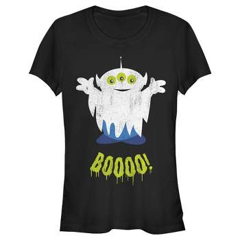 Juniors Womens Toy Story Halloween Squeeze Alien Boo Ghosts T-Shirt