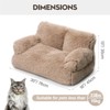 Mewoofun Pet Beds Washable Puppy Sleeping Bed for Cats, Small Dogs, Soft Calming Cat Sofa Bed with Anti Slip Bottom, Brown, 30"*18"*13" - 3 of 4