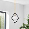 15" x 15" x 41" 1-Light Fayres Pendant Black - Warehouse Of Tiffany: Modern Glass Ceiling Fixture, ETL Listed - 2 of 2