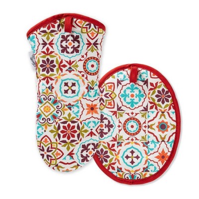 Fiesta Worn Tiles Oven Mitt + Pot Holder - Fiesta