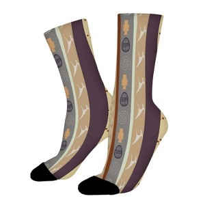 Traditional Striped Pattern Vintage Women Printed Crew Socks Funny Funky Socks Soft Polyester Novelty Gifts for Artists Men - 1 of 1