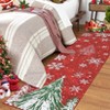 Area Rug for Christmas Carpet Xmas Holiday Decor Snowflake Washable Non Slip Indoor Kitchen Rug Decorative for Hallway Bedroom - 2 of 4