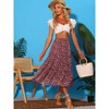 INSPIRE CHIC Women's Floral Elastic Waist Tiered Ruffle Boho Midi Skirts - 2 of 4