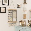 Hanging Jewelry Organizer, 5-Tier Wall Earring Holder with Wooden Ring Groove, Jewelry Rack Wall Mounted - 2 of 4