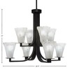 Toltec Lighting Apollo 8 - Light Chandelier in  Dark Granite with 5.5" Fluted Frosted Crystal Shade - 2 of 2