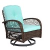 Outdoor Furniture Sets, Patio Conversation Sofa, 360 Degree Rocking Chairs with Removable Cushions and Glass Coffee Table-Coolbibila - 4 of 4