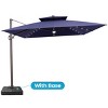 Crestlive Products 11FT Patio Double Top Cantilever Umbrella with Light and Base Set Outdoor 360° Rotation 6 Heights Adjustable Offset Umbrella - 2 of 4