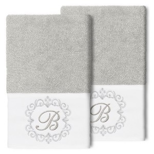 Linum Home Textiles 100% Turkish Cotton MONICA 2PC Embellished Hand Towel Set - 1 of 1
